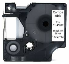    Dymo D1 45022 Black on Silver 12mm*7m (D1 45013 Series)