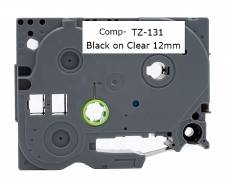    Brother TZE131 TZE-131 (8m x 12mm) Black On Clear